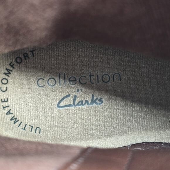 Clarks Camzin Strap Boots Womens 8 M Mahogany Brown Suede Ankle Zip Up Comfort - Picture 6 of 9